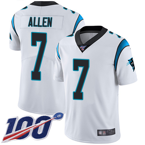 Carolina Panthers Limited White Men Kyle Allen Road Jersey NFL Football #7 100th Season Vapor Untouchable->women nfl jersey->Women Jersey